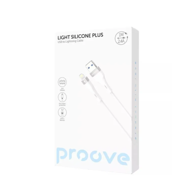 Кабель USB-Lighting Proove Light Silicone Plus 2.4A White