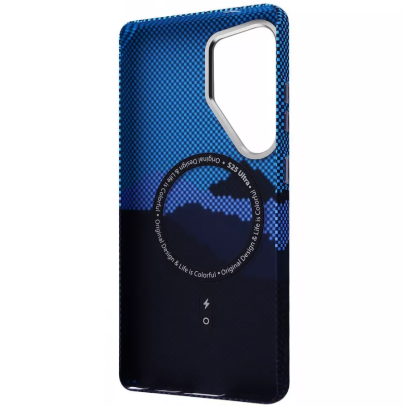Чехол накладка Gleam Case with Magnetic Ring Samsung S24 Ultra Blue Stripes