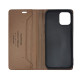 Чохол книжка шкіряний GQ iPhone 12/12 Pro Коричнева
