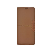 Чехол книжка кожаный GQ Xiaomi Redmi Note 14 4G Коричневый