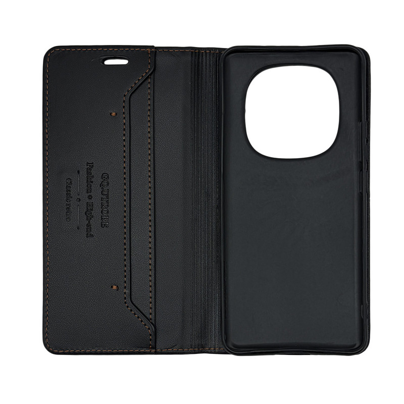 Чехол книжка кожаный GQ Xiaomi Redmi Note 15 Pro 5G Черный