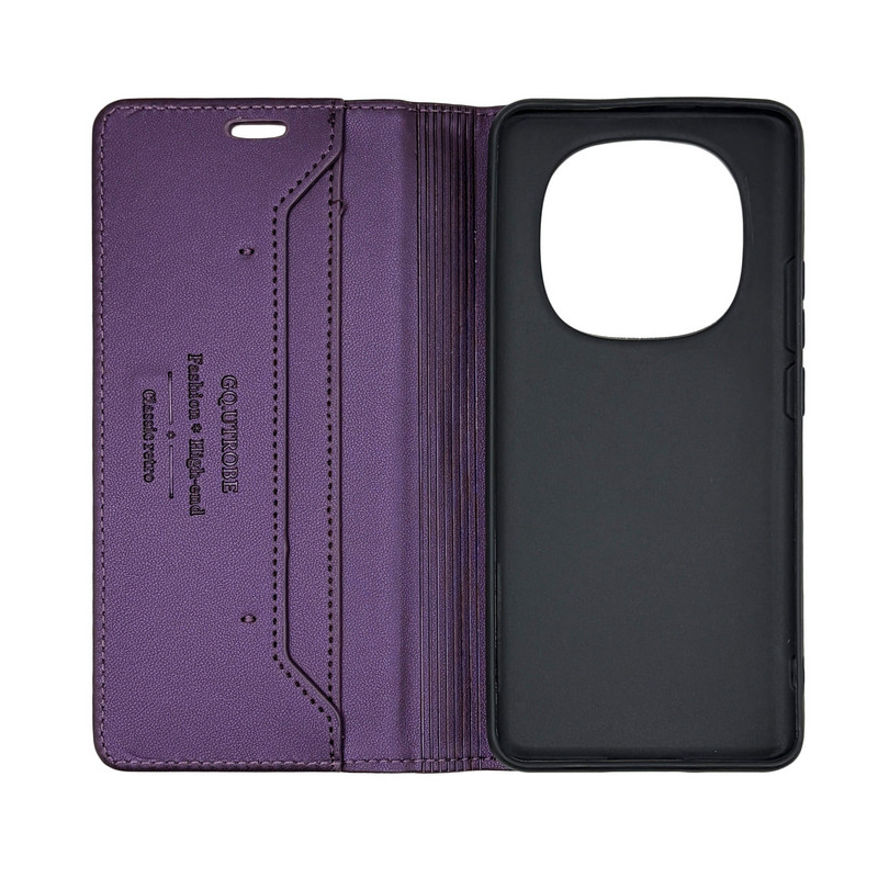 Чехол книжка кожаный GQ Xiaomi Redmi Note 15 4G/5G Фиолетовый