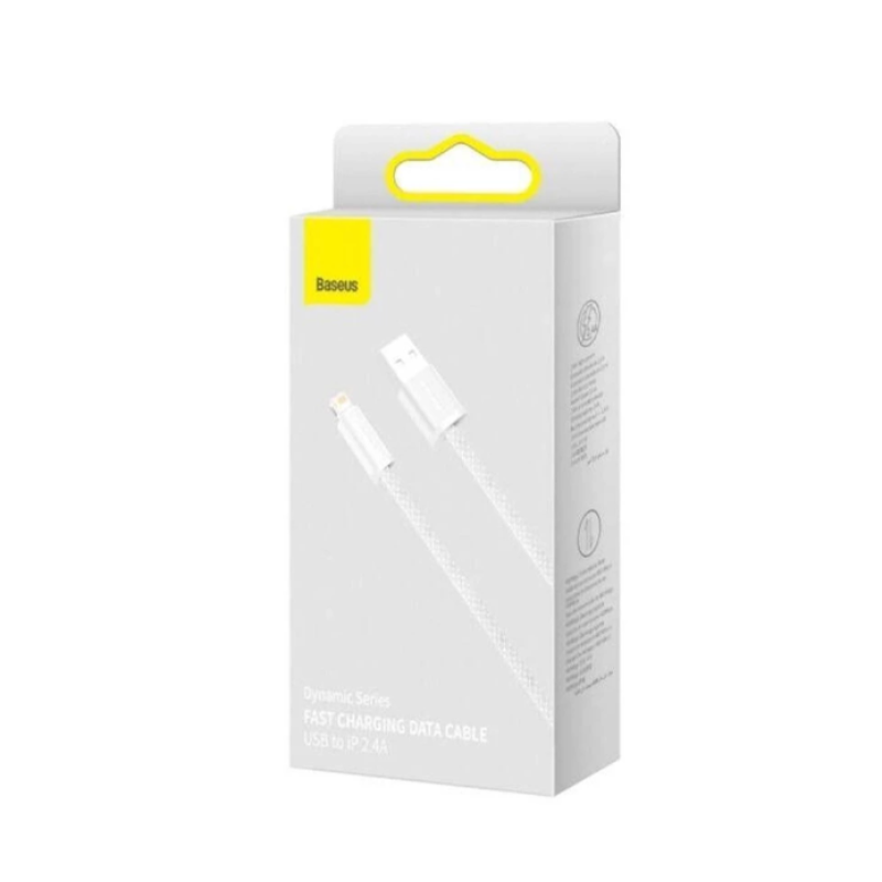 Кабель USB to Lightning Baseus Dynamic Series 2.4A 1 м Білий