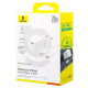 МЗП Baseus Palm Fast Charger Type-C+ USB 20W (Cable 60W) White