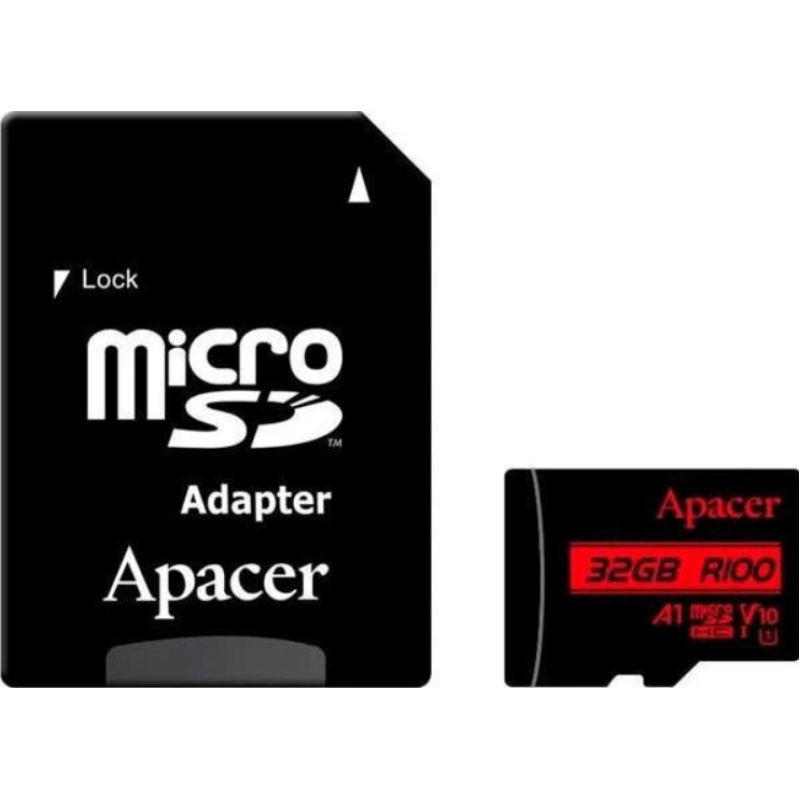 Карта памяти Micro SD Apacer 32 ГБ Class 10 V10 + Adapter
