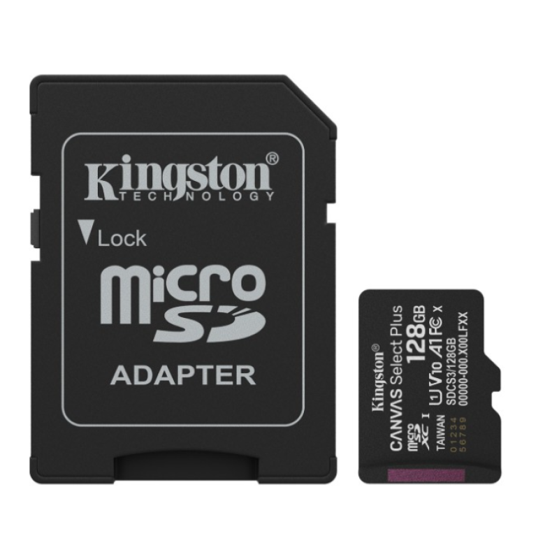 Карта памяти Micro SD Kingston 128 ГБ Class 10 Canvas Select+ Gen3