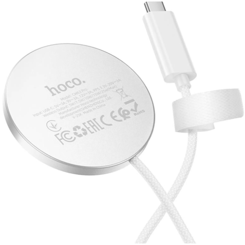 Беспроводное зарядное устройство Hoco CW63 Pro Fast Qi2.2 25W White