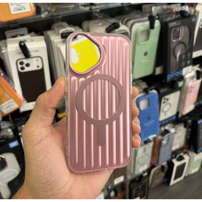 Чехол накладка Line Case with MagSafe iPhone 16 Pink