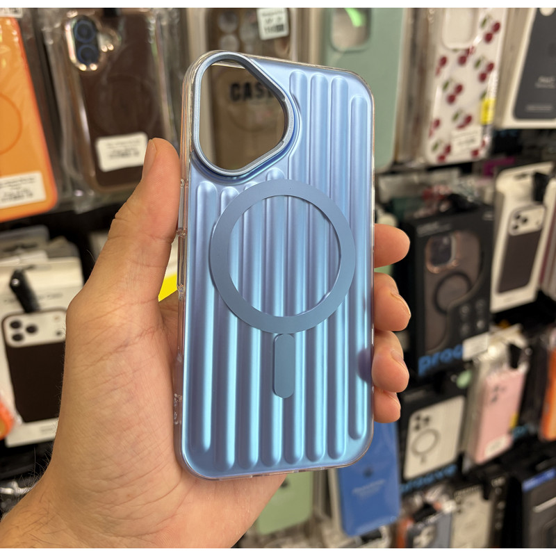 Чехол накладка Line Case with MagSafe iPhone 16 Blue
