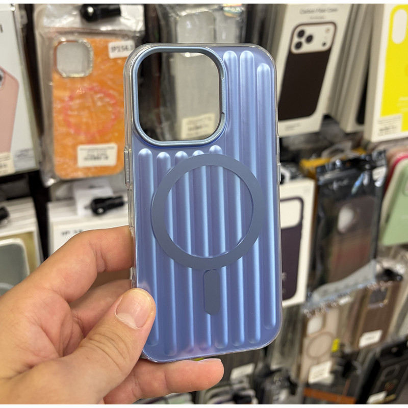 Чехол накладка Line Case with MagSafe iPhone 15 Pro Max Blue