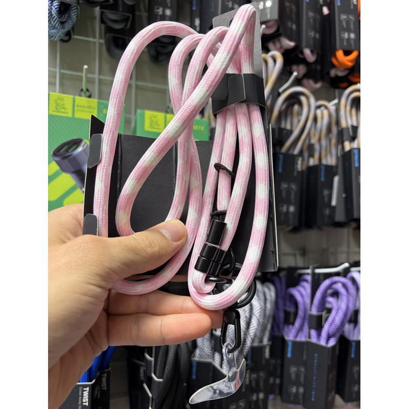 Шнурок Crossbody Proove Twist white/pink