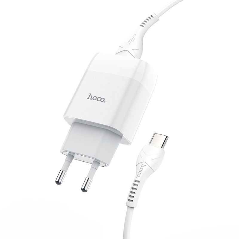 Зарядний пристрій Hoco C73A +type C white