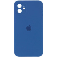 Чехол Silicone Case Square Full+Camera iPhone 11 синий (Navy blue)