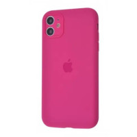 Чехол Silicone Case Square Full+Camera iPhone 11 малиновій (dragon fruit)