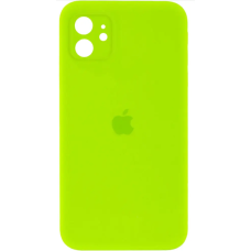 Чехол Silicone Case Square Full+Camera iPhone 11 ярко-салатовый (Shiny green)