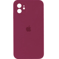 Чехол Silicone Case Square Full+Camera iPhone 11 бордовый (Plum)