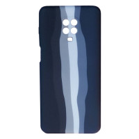 Чохол накладка Silicone Case Xiaomi Redmi Note 9s/Pro/Max Rainbow Чорний