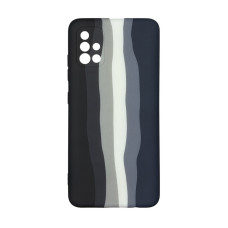 Чехол Silicone Case Samsung A51 Rainbow Черный