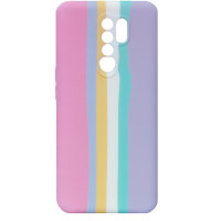 Чохол накладка Silicone Case Xiaomi Redmi 9 Rainbow Рожевий