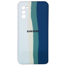 Чехол накладка Silicone Case Samsung A02s / M02s Rainbow Зеленый