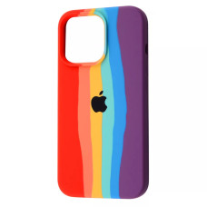 Чехол Silicone Case iPhone 13 Pro Rainbow красный