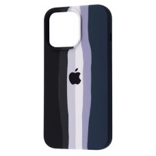 Чехол Silicone Case iPhone 13 Pro Rainbow черный