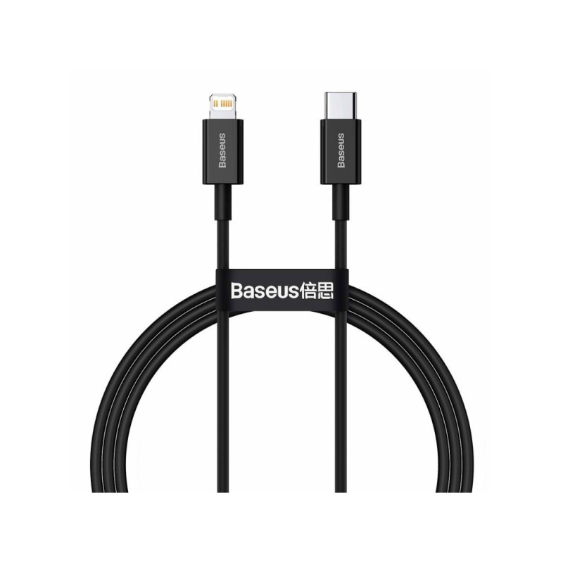 Кабель USB-C to Lightning Baseus Superior PD 20W 1m Чорний