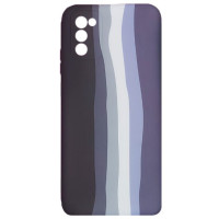 Чохол накладка Silicone Case Samsung A02s / M02s Rainbow Чорний