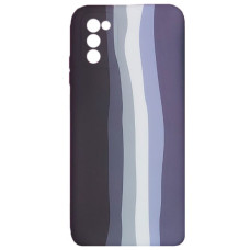 Чехол накладка Silicone Case Samsung A02s / M02s Rainbow Черный