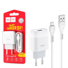 Зарядний пристрій Hoco C72A 2.1A +Micro USB white