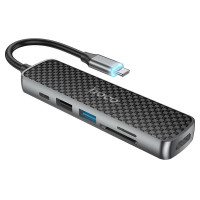 HUB USB-C Hoco HB24 HDMI+USB3.0+USB2.0+SD+TF+PD