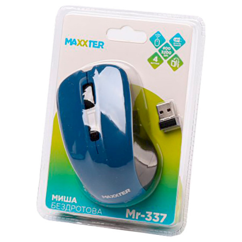 Мышь беспроводная Maxxter Mr-337 blue