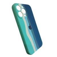 Чохол Silicone Case iPhone 13 Pro RAINBOW м'ятний/жовтий/блакитний/оливка/синій