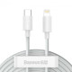 Кабель USB-C to Lightning Baseus Superior PD 20W 1.5m white