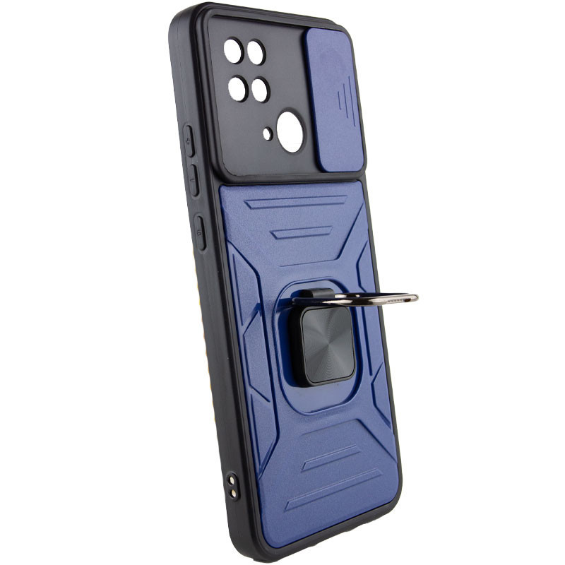 Чехол противоударный Camshield Flash Ring Xiaomi Redmi 10C / Poco C40 Синий