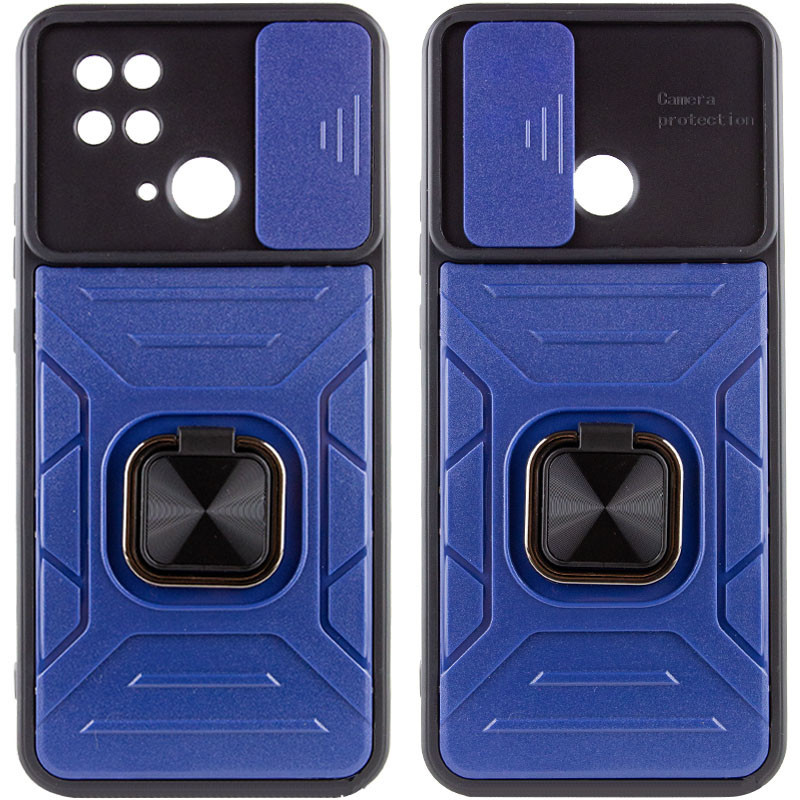 Чехол противоударный Camshield Flash Ring Xiaomi Redmi 10C / Poco C40 Синий