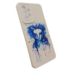 Чохол-накладка матовий силікон Akstore Print Blue Cat Samsung A52