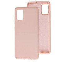 Чехол накладка Silicone Cover Soft Touch ОК Samsung A51 Пудра