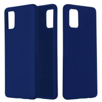 Чехол накладка Silicone Cover Soft Touch ОК Samsung A51 Темно-синий