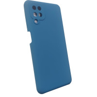 Чехол накладка Silicone Cover Soft Touch ЗК Samsung A12 Синий