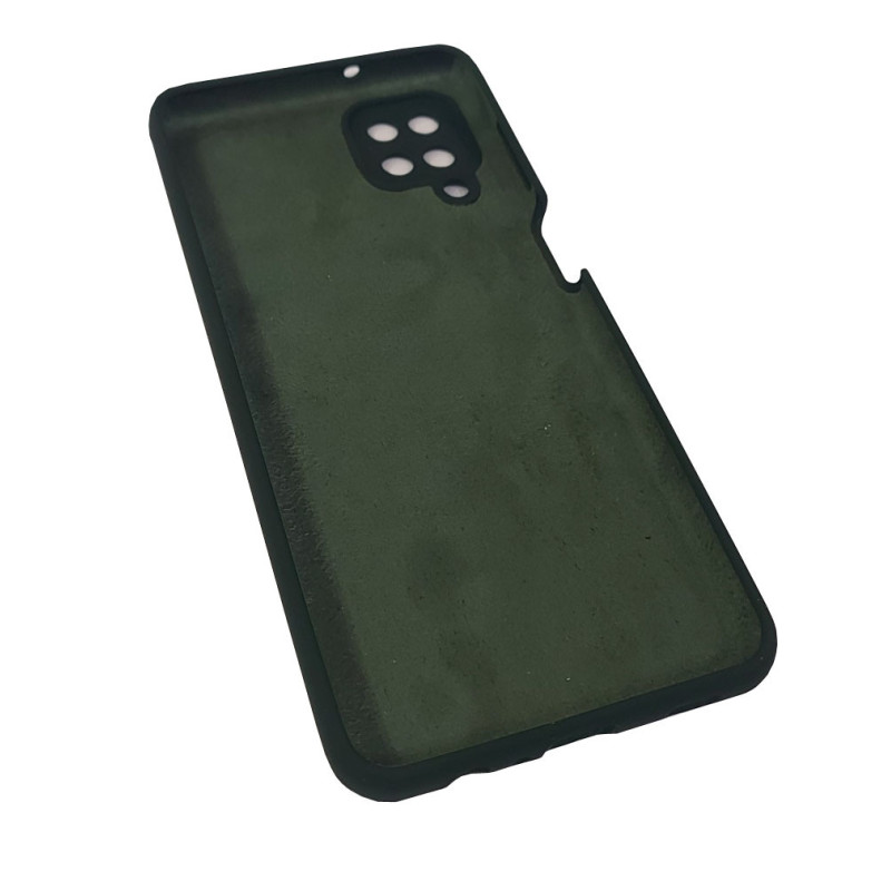 Чехол накладка Silicone Cover Soft Touch ЗК Samsung A12 Темно-зеленый