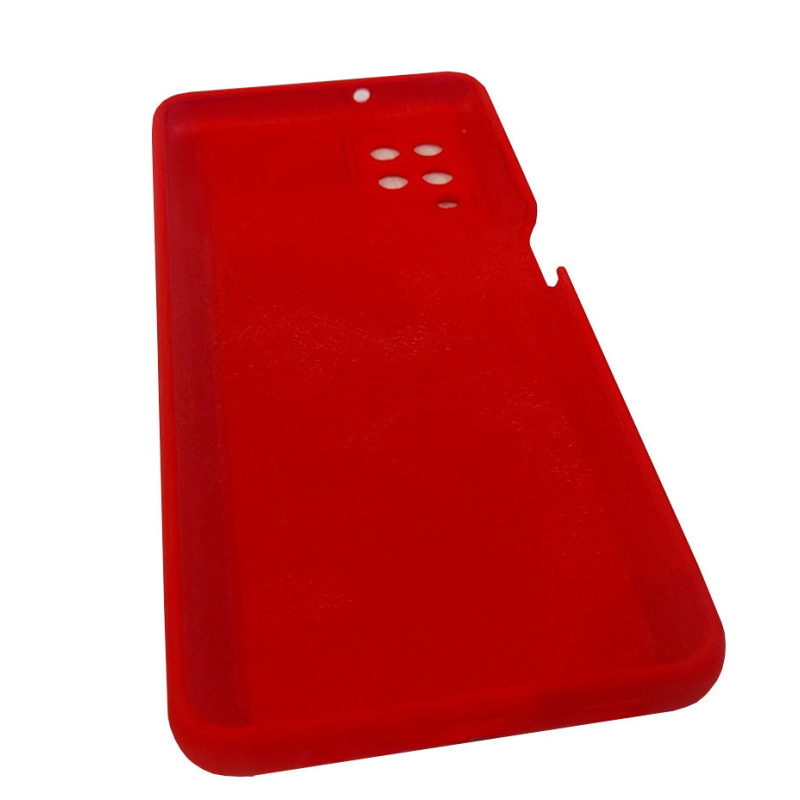 Чехол накладка Silicone Cover Soft Touch ЗК Samsung A12 Красный
