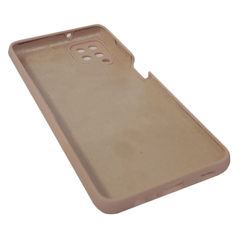 Чехол накладка Silicone Cover Soft Touch ЗК Samsung A12 Пудра