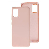 Чехол накладка Silicone Cover Soft Touch ОК Samsung A31 Пудра