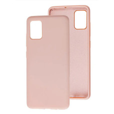 Чехол накладка Silicone Cover Soft Touch ОК Samsung A31 Пудра