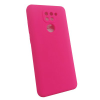 Чехол накладка Silicone Cover Soft Touch ЗК Xiaomi Redmi Note 9 Фуксия