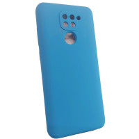 Чехол накладка Silicone Cover Soft Touch ЗК Xiaomi Redmi Note 9 Синий