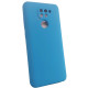 Чехол накладка Silicone Cover Soft Touch ЗК Xiaomi Redmi Note 9 Синий