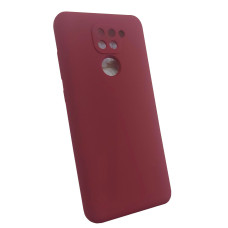 Чехол накладка Silicone Cover Soft Touch ЗК Xiaomi Redmi Note 9 Бордовый