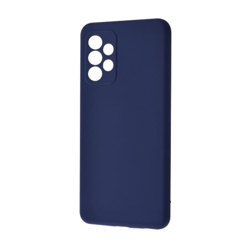 Чехол накладка Silicone Cover Soft Touch ЗК Samsung A52 Темно-синий